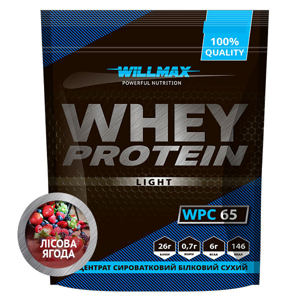 Концентрат сывороточного белка Willmax 65 % вкус Лесная ягода